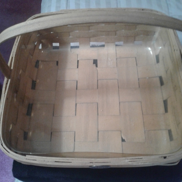 Peterboro Basket Company Square Short Basket with Plastic Liner and Handle - Picture 3 of 5